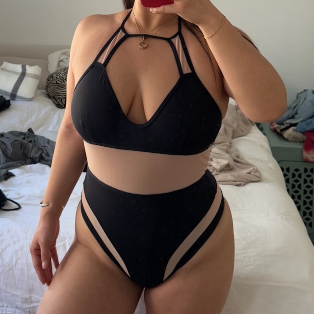 Black and Tan Women's Swimsuit